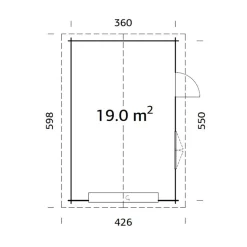 Roger 19,0 m2 med Takskjutport