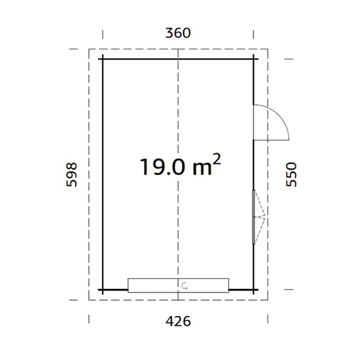 Roger 19,0 m2 med Takskjutport