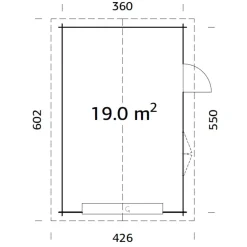 Roger 19,0 m2 med Takskjutport