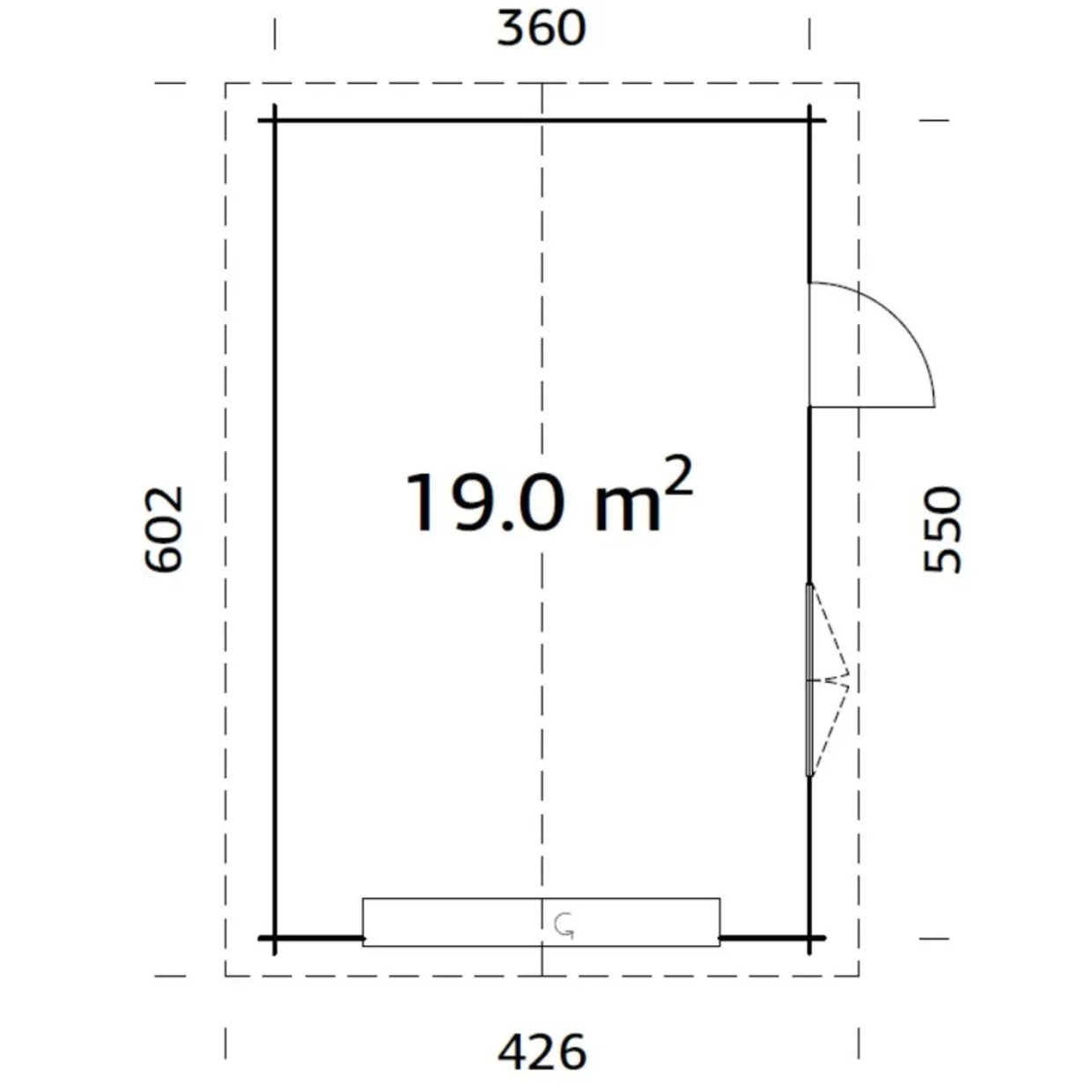 Roger 19,0 m2 med Takskjutport