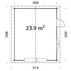 Roger 23,9 m2 med Takskjutport