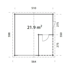 Roger 21,9 m2 utan Port