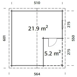 Roger 21,9 m2 utan Port