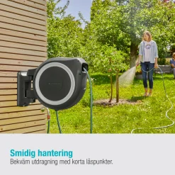 RollUp L Vit 30m med Extra Munstycke - Perfekt för Vattenslang & Trädgårdsslang