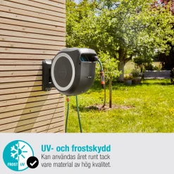 RollUp L Vit 30m med Extra Munstycke - Perfekt för Vattenslang & Trädgårdsslang