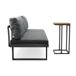 Samira Fällbar Utesoffa med soffbord - Solsäng i aluminium