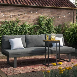 Samira Fällbar Utesoffa med soffbord - Solsäng i aluminium