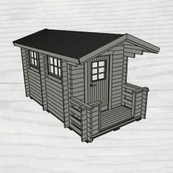 Sandsele 7 m² Fristående Bastuhus med Altan & Glasdörr
