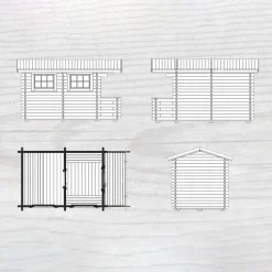 Sandsele 7 m² Fristående Bastuhus med Altan & Glasdörr