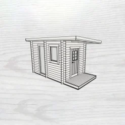 Skansnäs Funkis 7 m² Fristående Utebastu med Altan & Pulpettak