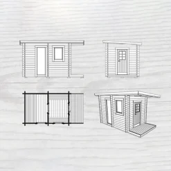 Skansnäs Funkis 7 m² Fristående Utebastu med Altan & Pulpettak