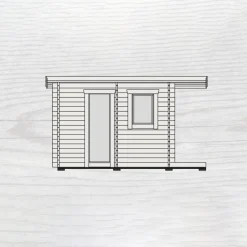 Skansnäs Funkis 7 m² Fristående Utebastu med Altan & Pulpettak