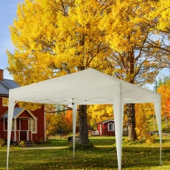 Skugga Ihopfällbart 3x3 m Vit - Metall/Polyester