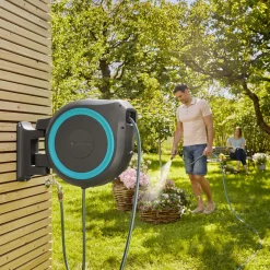 Slangbox XL 35 m Turkos Med Vattenspridare & Sprinklerpistol