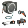Slangbox XL 35 m Vit Med Vattenspridare & Sprinklerpistol