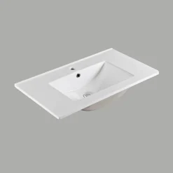 Slim Svart Ek 80 med Lådor och Spegel Luna LED