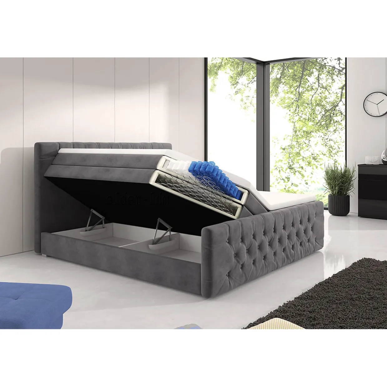 Sängpaket Franco Lyx 180x200 med Förvaring och LED-belysning