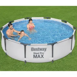 Steel Pro Max Ø3m Ovanmarkspool Grå