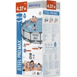 Steel Pro Max Ø4,3m Stålramspool Ovanmark med Filterpump
