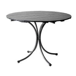 Suvisaari Runt Trädgårdsbord i Trä & Aluminium