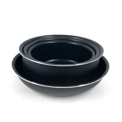 Svart 9 Delar Grytor & Stekjärn med Avtagbara Hantag & Non-Stick