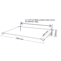 Svart Aluminium Polykarbonat 120x90 cm