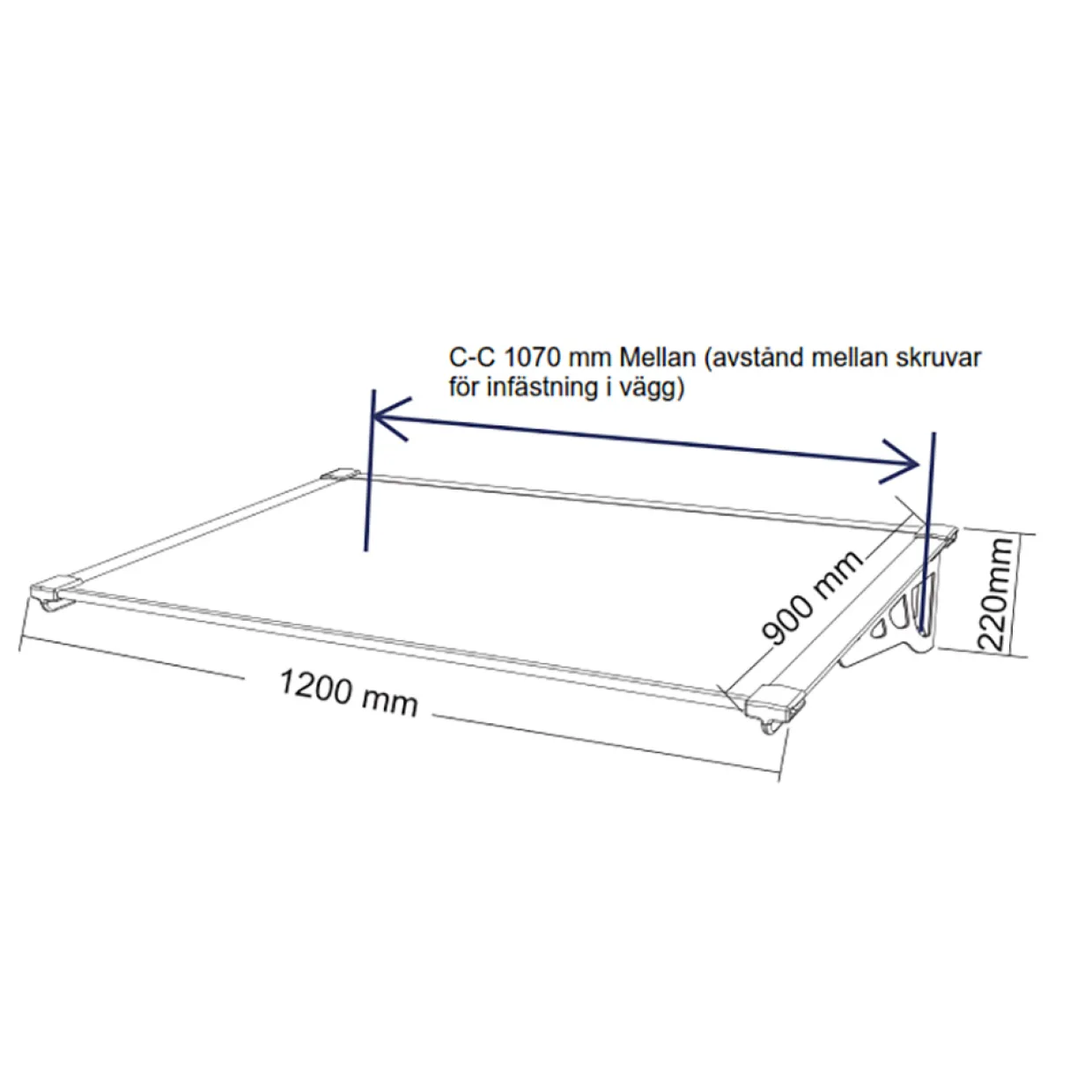 Svart Aluminium Polykarbonat 120x90 cm