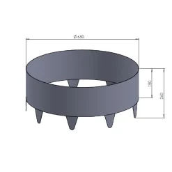 Svart 26cm Hög ⌀65 cm