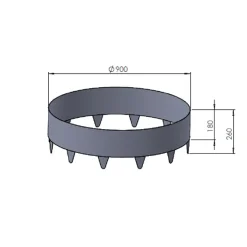 Svart 26cm Hög ⌀90 cm