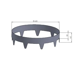 Svart Trädring i Stål, Gräskant & Odlingskant, ⌀65 cm