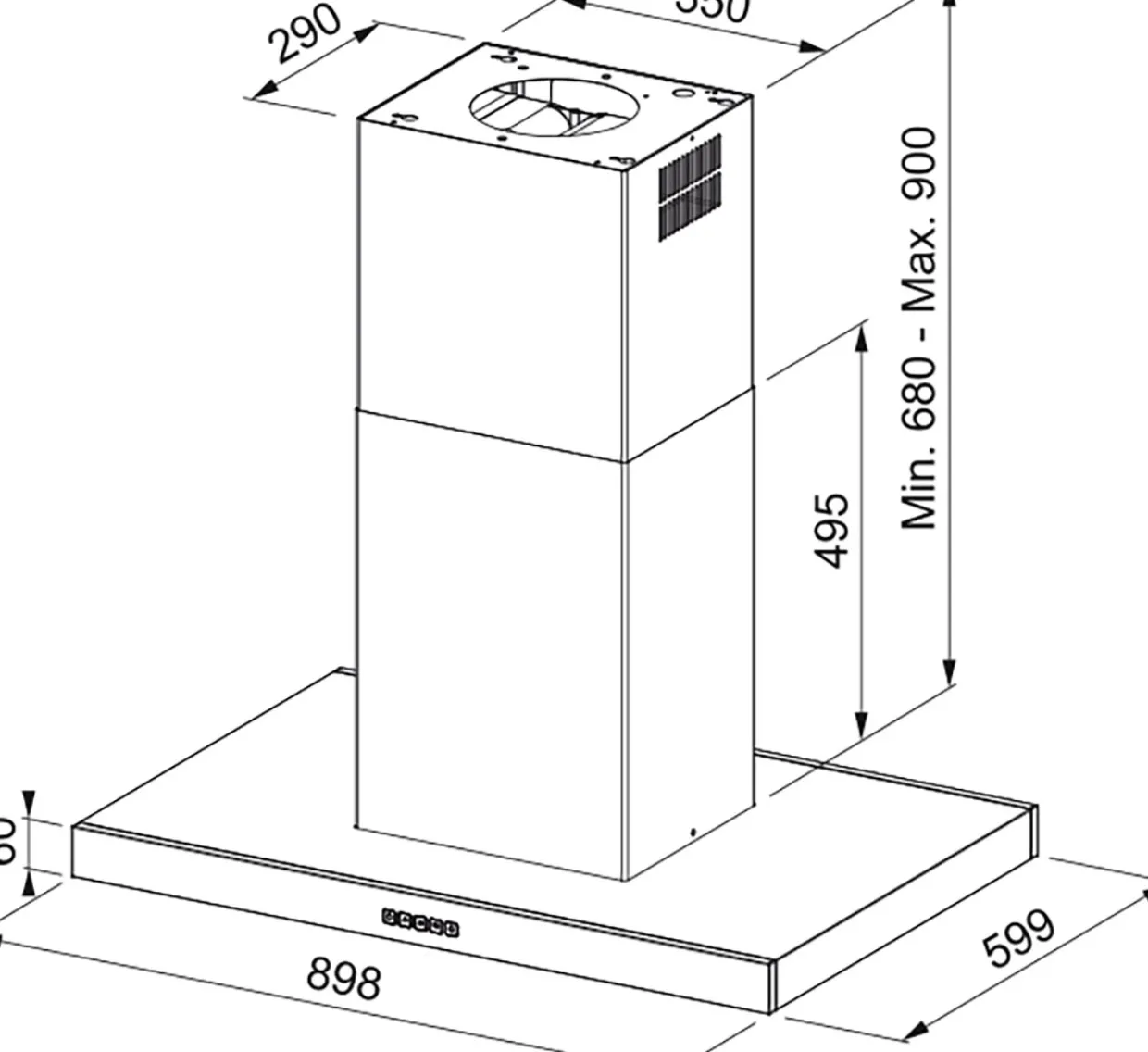 Tale 905 I Vägghängd Matt Svart 900 mm LED Belysning