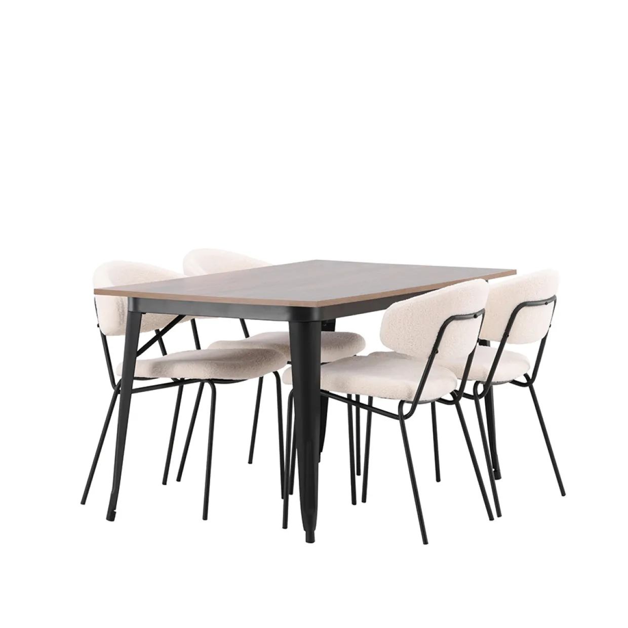 Tempe Matbord 140 cm & 4 Chico Stolar i Boucle