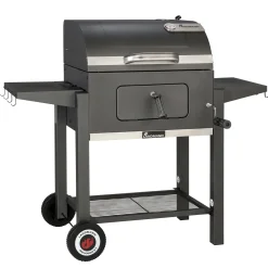 Tennessee Broiler Grilltunna med Fällbara Sidobord & Integrerad Termometer