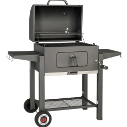 Tennessee Broiler Grilltunna med Fällbara Sidobord & Integrerad Termometer