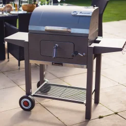 Tennessee Broiler Grilltunna med Fällbara Sidobord & Integrerad Termometer