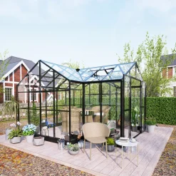 T-Format 12,4m² 4mm Säkerhetsglas & 6mm Kanalplast
