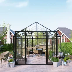 T-Format 12,4m² 4mm Säkerhetsglas & 6mm Kanalplast