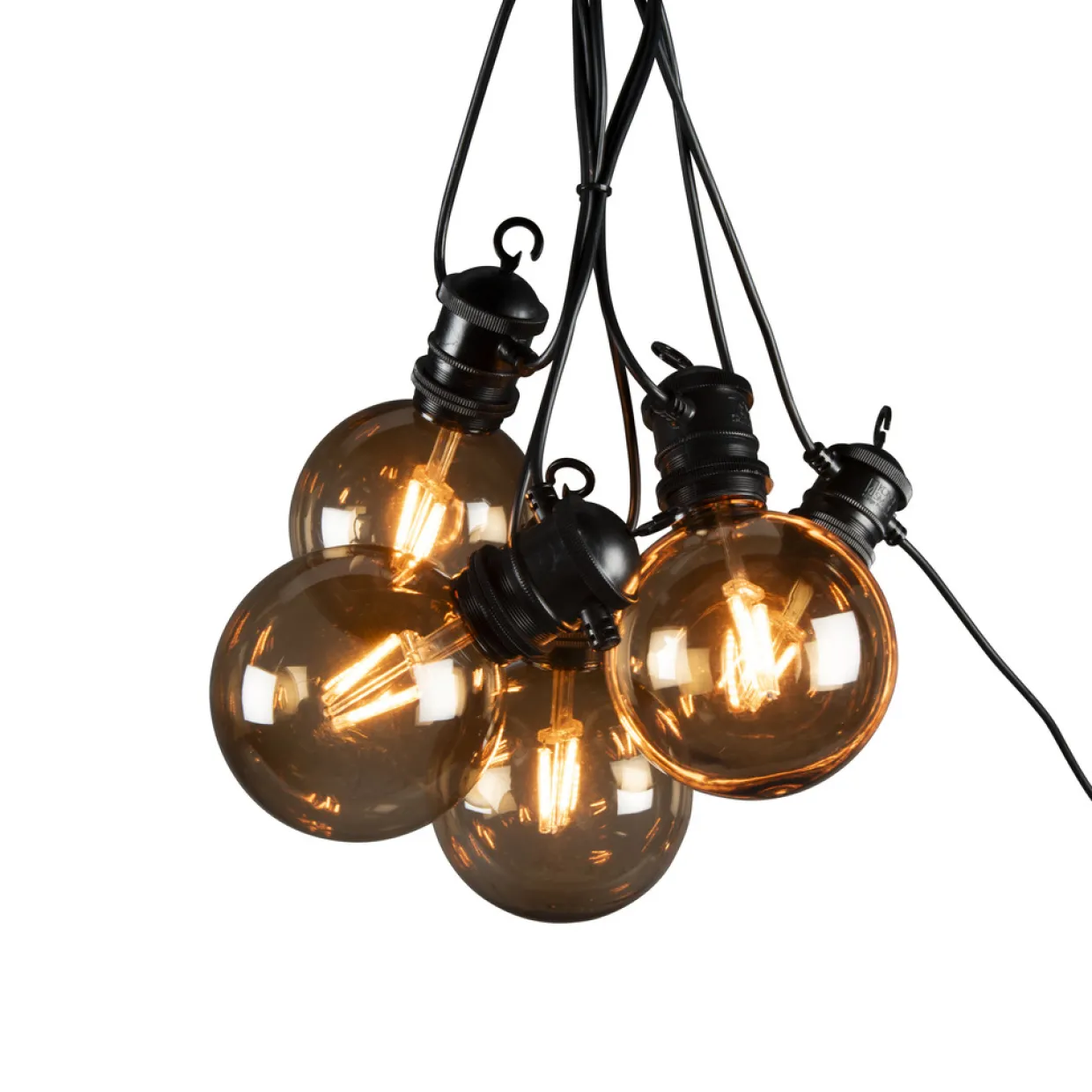 till Partyslinga Startset E27 10st LED-lampor Amber Rökfärgade