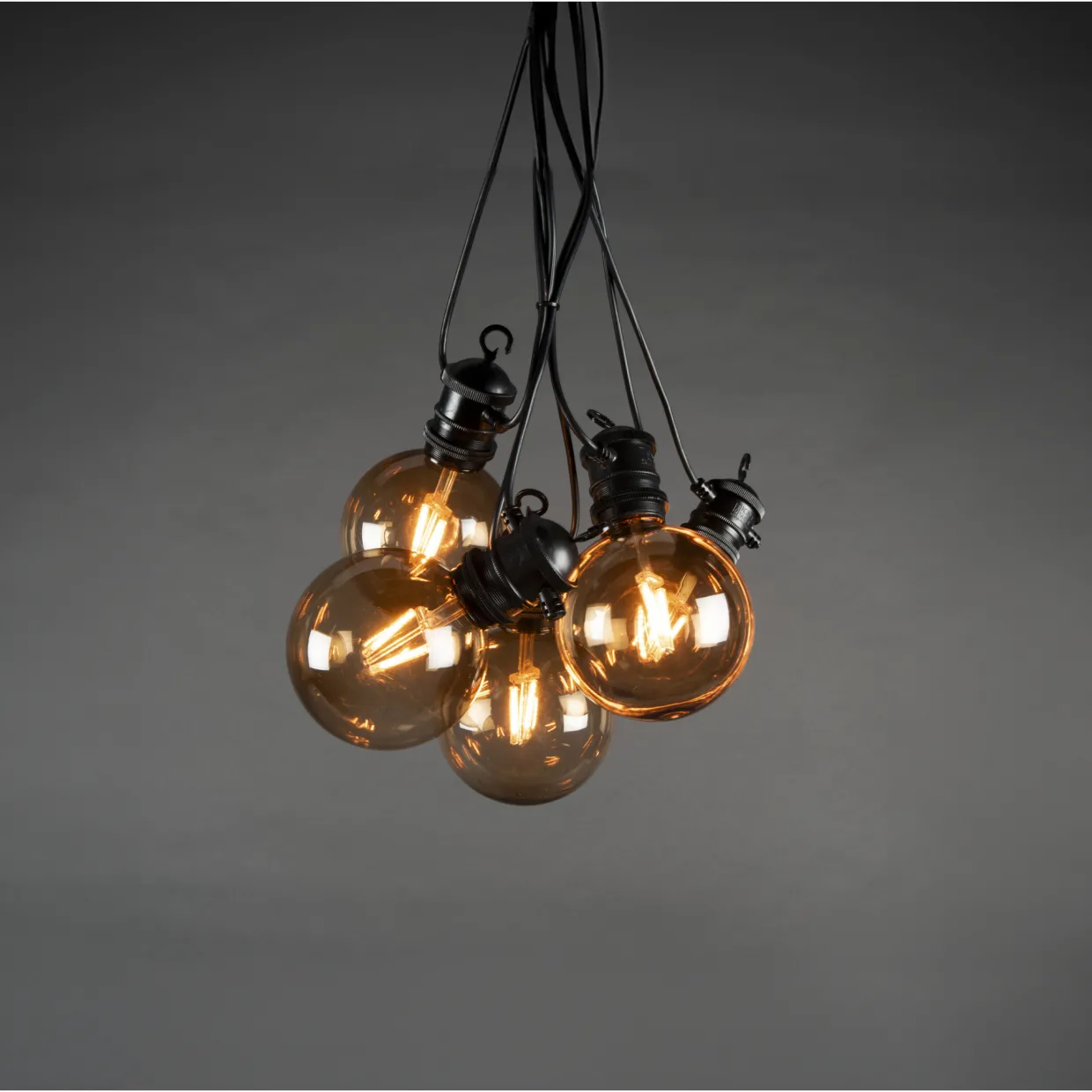 till Partyslinga Startset E27 10st LED-lampor Amber Rökfärgade