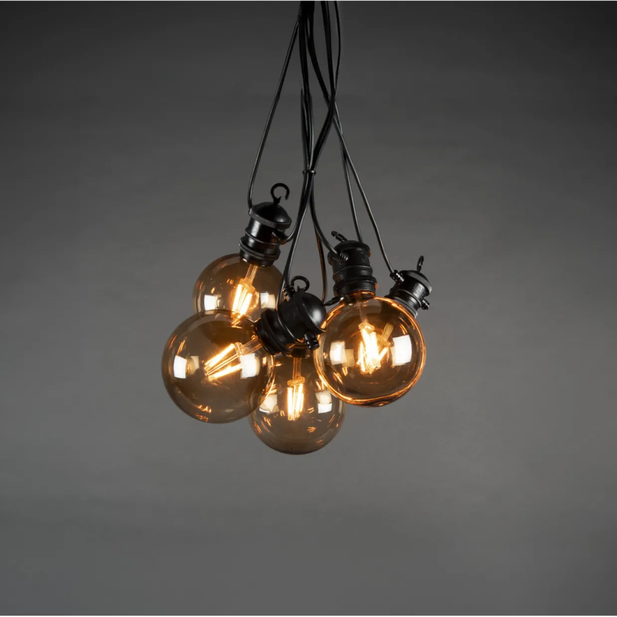 till Partyslinga Startset E27 10st LED-lampor Amber Rökfärgade