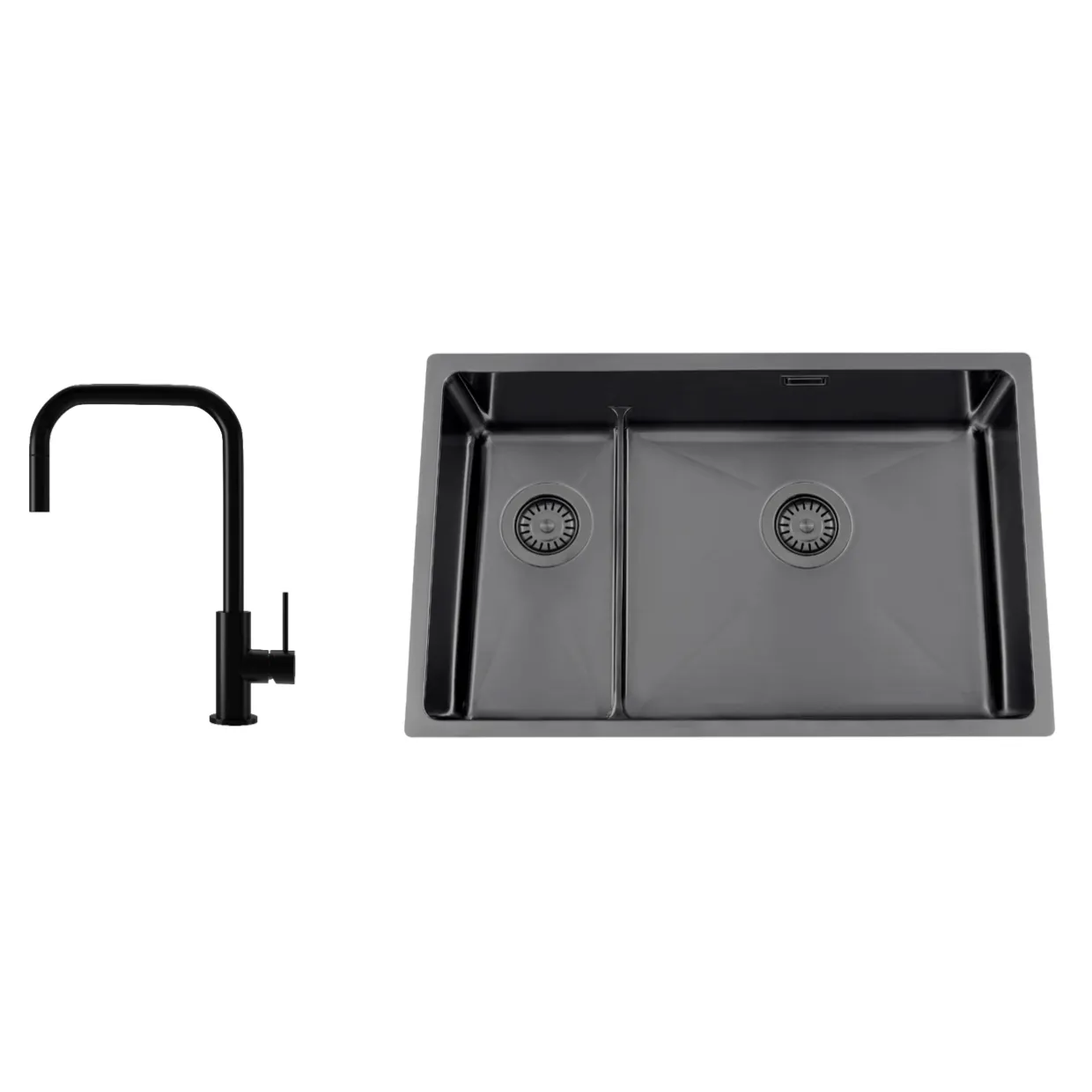 Titan 73 KHX Nickel med Köksblandare Steel Accent Square Shadow
