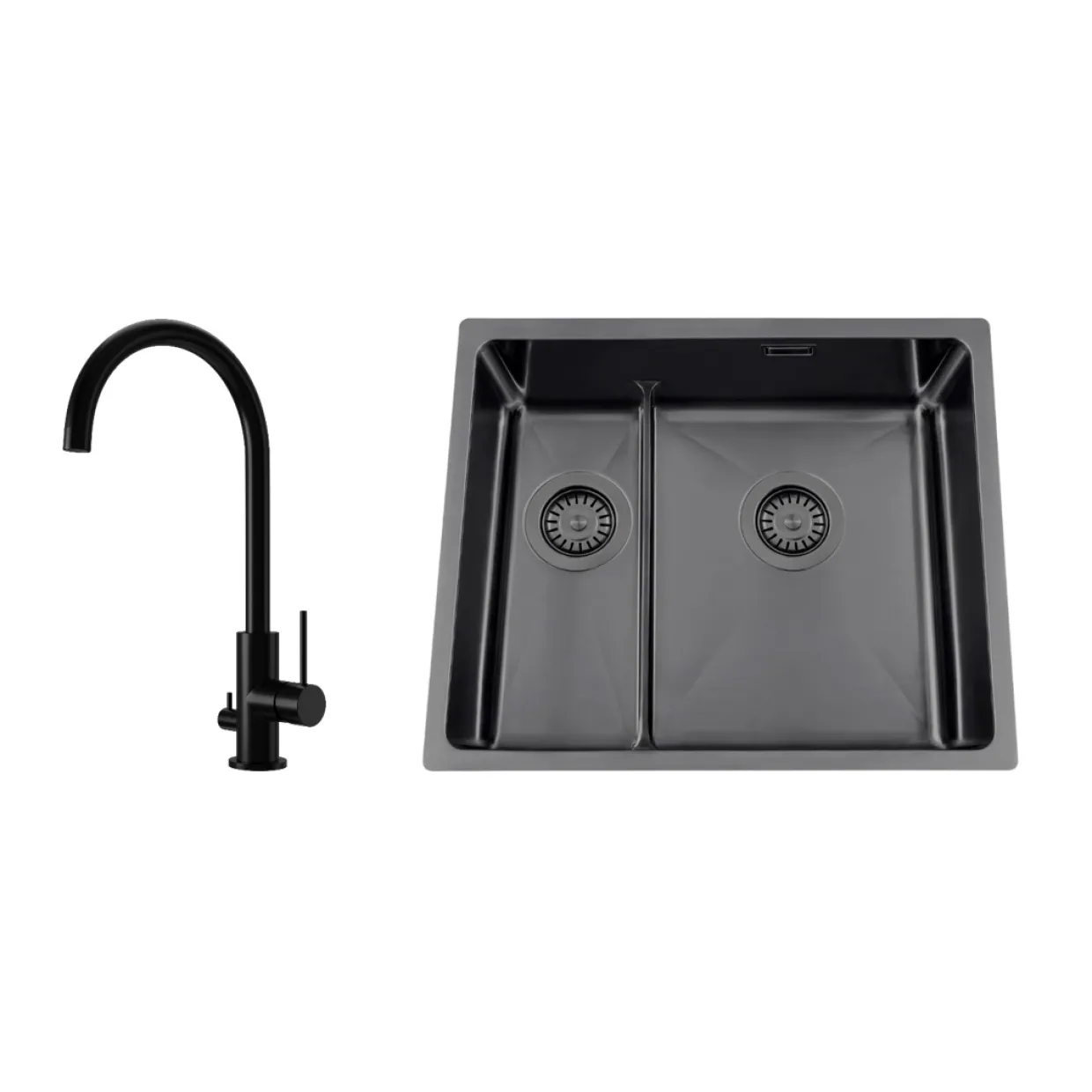 Titan 53 KHX Nickel med Köksblandare Steel Equip D