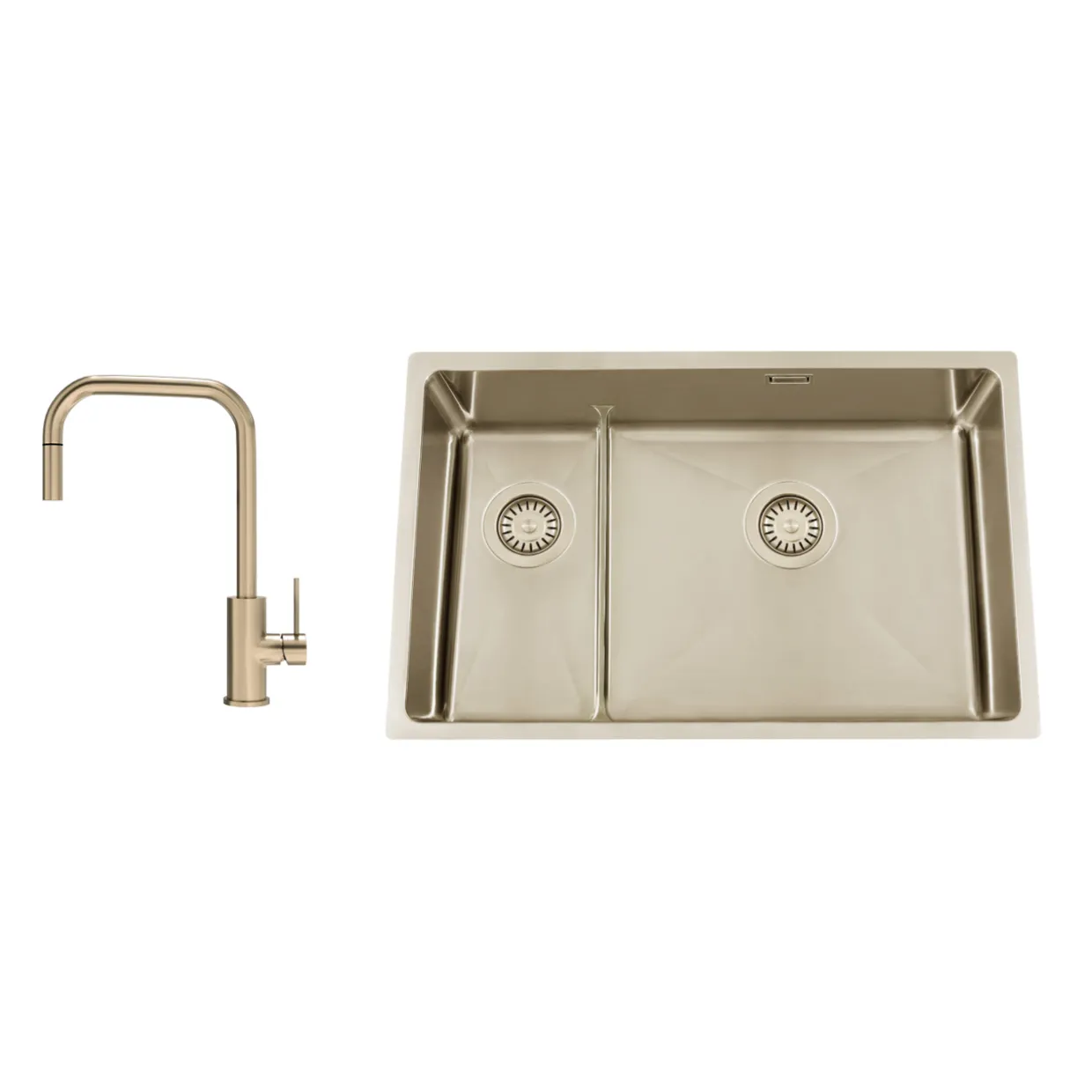 Titan 73 KHX Nickel med Köksblandare Steel Accent Square D