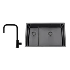 Titan 73 KHX Nickel med Köksblandare Steel Accent Square D
