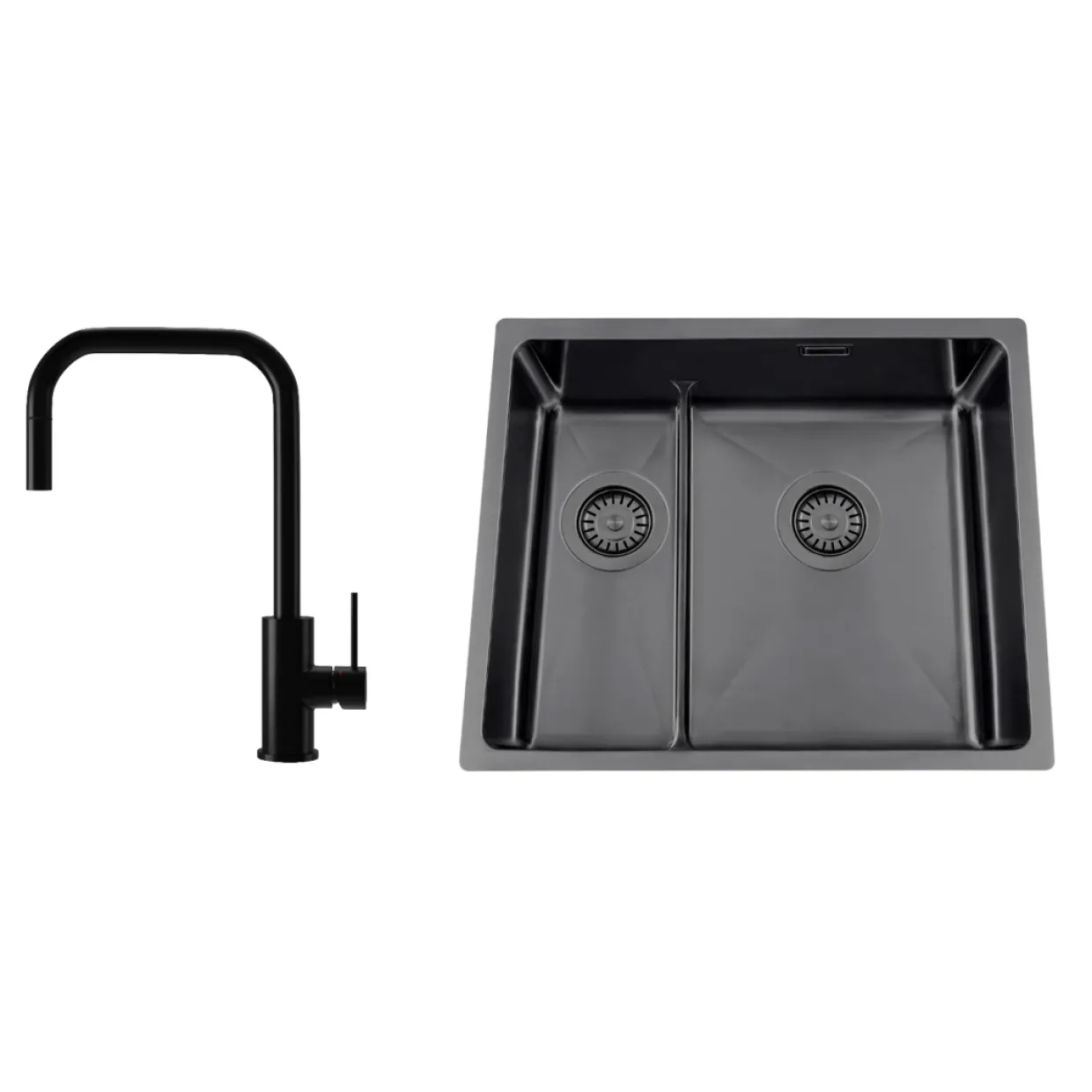 Titan 53 KHX Nickel med Köksblandare Steel Accent Square D