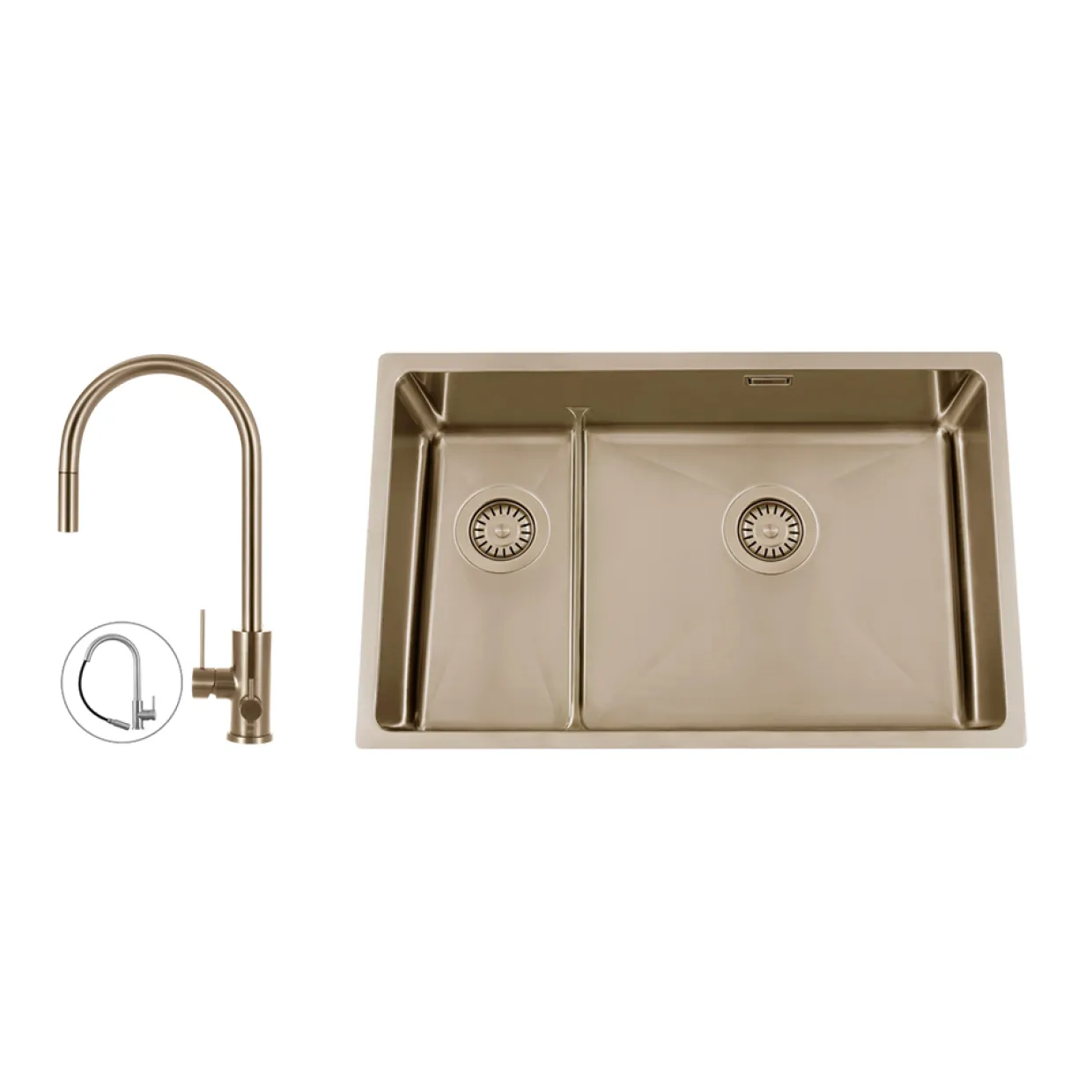 Titan 73 KHX Nickel med Köksblandare Steel Accent D