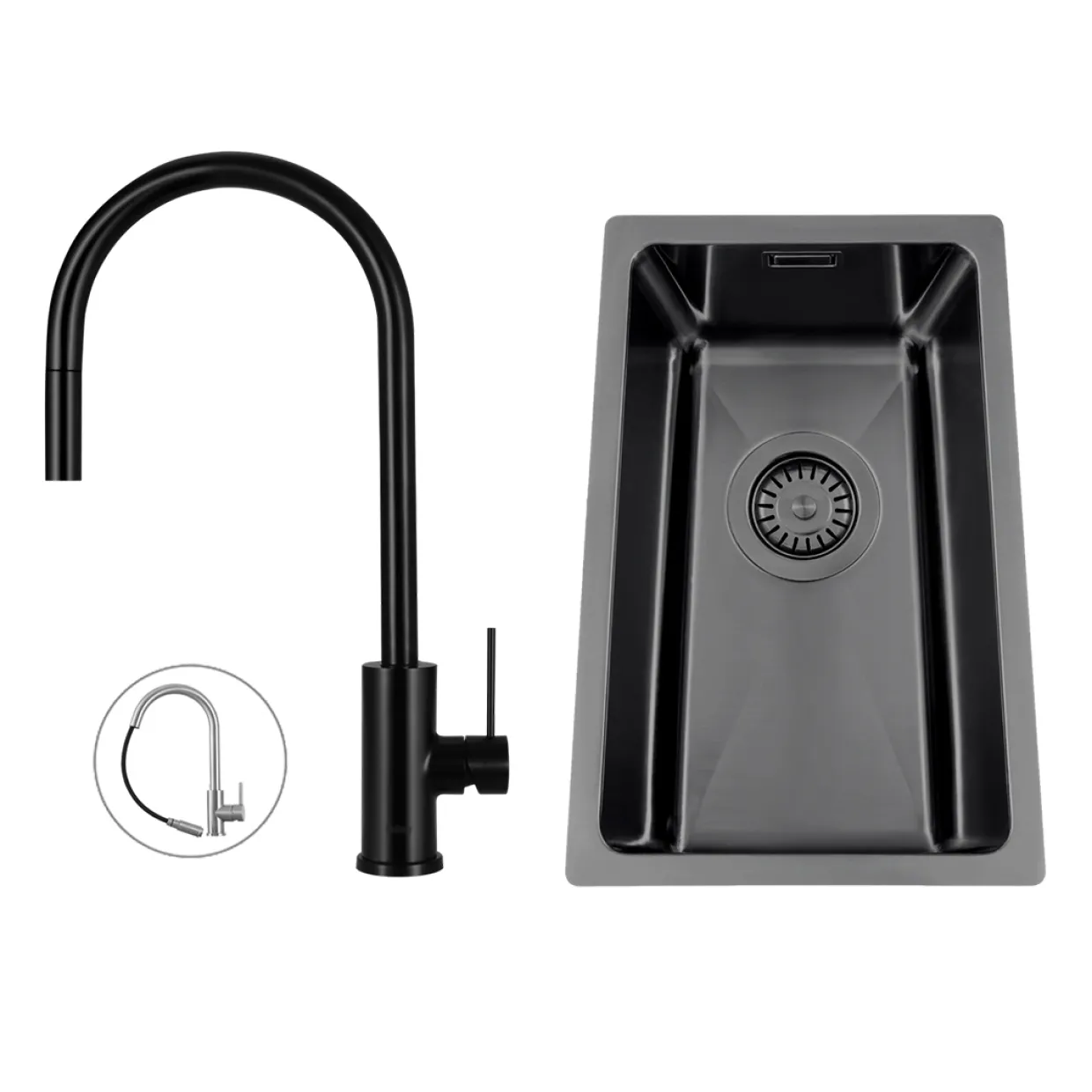 Titan 230 X med Köksblandare Scandtap Steel Accent D