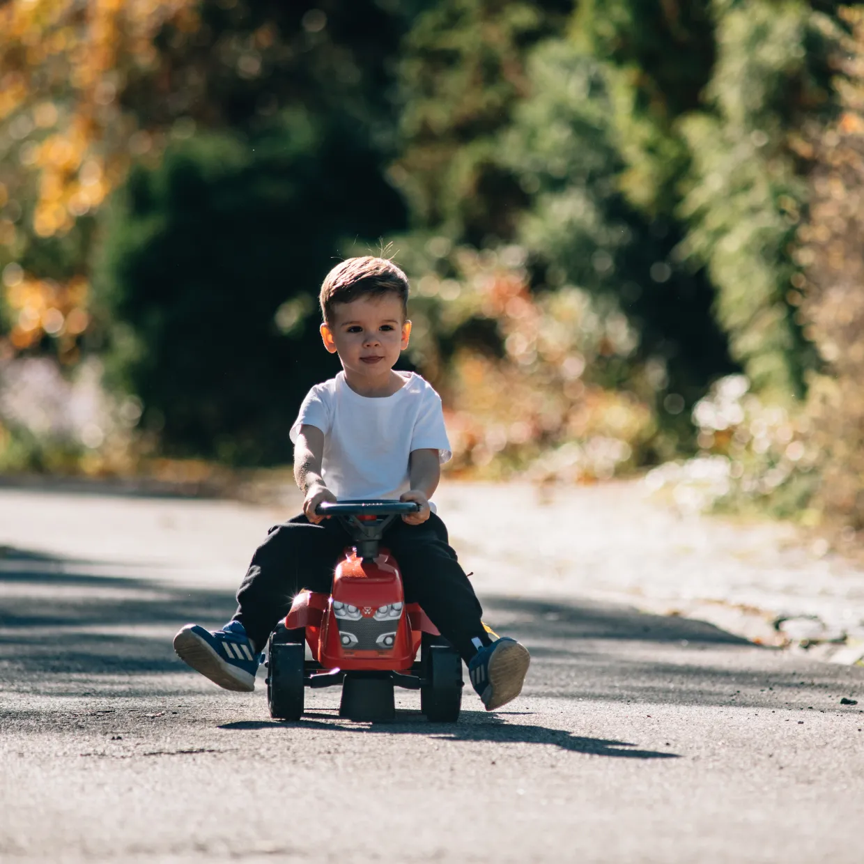 Traktor m. trailer, kratta och skyffel Baby Massey Ferguson