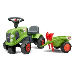 Traktor med trailer, kratta och skyffel Baby Claas