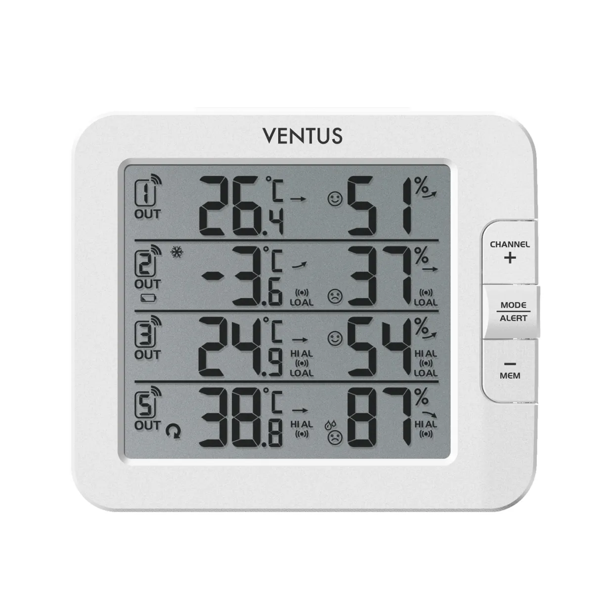 Trådlös W210 Vit Termometer med Multifunktionell Display